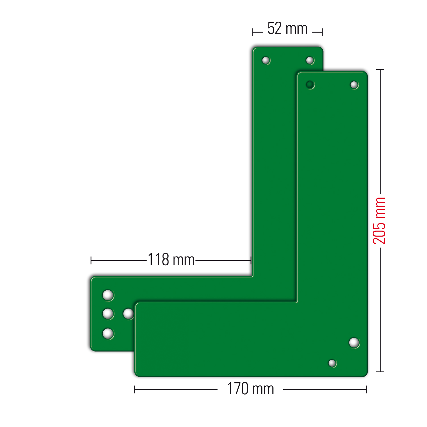 Montageplatte (lang) für GfS EH-Türwächter® an Glasrahmentüren, RAL 6029